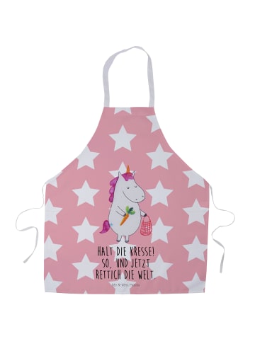 Mr. & Mrs. Panda Grillschürze Einhorn Gemüse mit Spruch in Rot Pastell