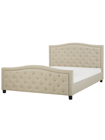 Beliani Doppelbett AUREL in Beige - (W) 194 x (H) 144 x (L) 216 cm