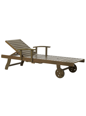 Beliani Gartenliege AMANTEA II in Braun - (W) 64 x (H) 35 x (L) 196 cm