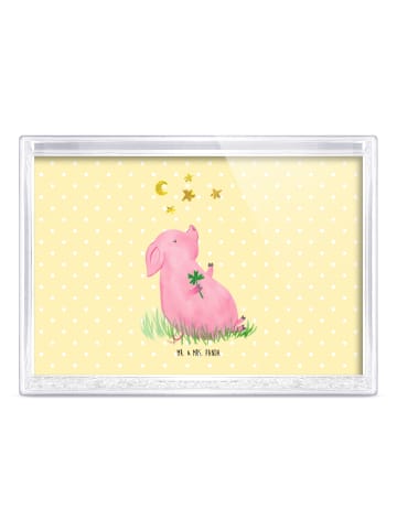 Mr. & Mrs. Panda 3D-Bilderrahmen Schwein Glück ohne Spruch in Gelb Pastell