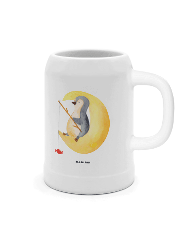 Mr. & Mrs. Panda Bierkrug Pinguin Mond ohne Spruch in Weiß