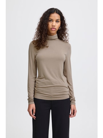 ICHI Longsleeve IHPHILUCA LS - 20113342  Enganliegender Rollkragenpullover in Grau