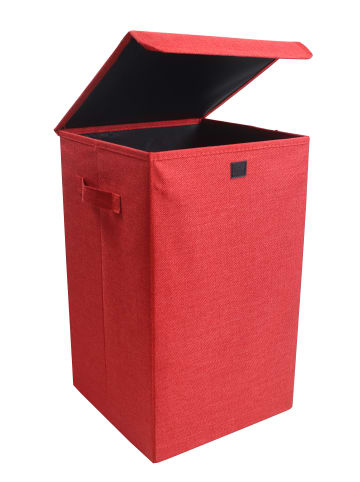 VCM  Wäschekorb Wäschebox Stoffbox mit Deckel Dreso M in Rot