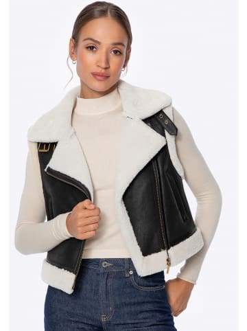 Wittchen Damenweste mit Kunstlammfell in Black