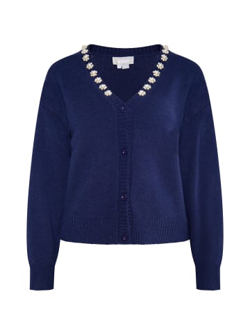 Usha Damen Cardigan Mit Perlen in Marine