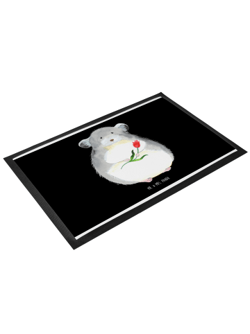 Mr. & Mrs. Panda Schmutzmatte Chinchilla Blume ohne Spruch in Schwarz