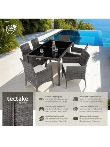 tectake Rattan Gartenlounge für 6 Personen, inklusive Schutzhülle