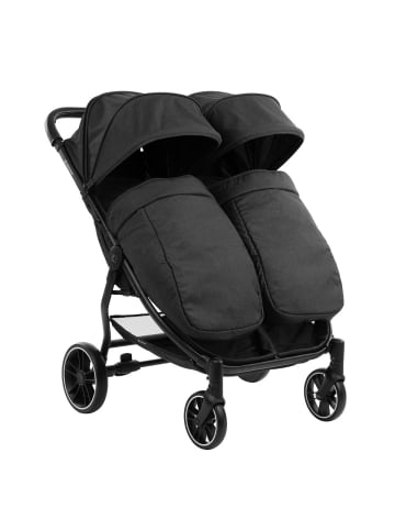 Kikkaboo Zwillingskinderwagen Happy 2 in schwarz