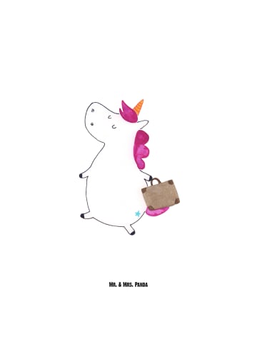 Mr. & Mrs. Panda große wasserflasche Einhorn Koffer ohne Spruch in Weiß