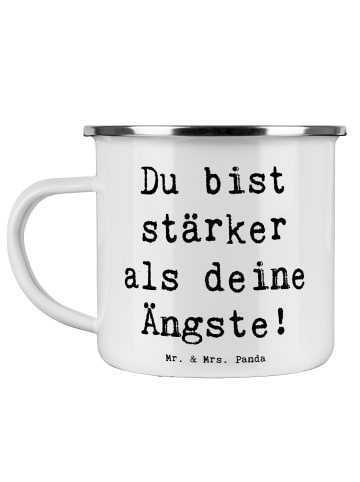 Mr. & Mrs. Panda Teetasse Spruch Angst überwinden mit Spruch in Weiß
