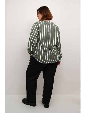 KAFFE curve Langarm-Bluse KCsida in Garden Topiary/Turtledove Str.