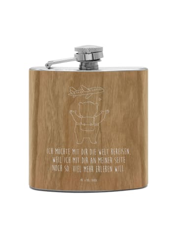 Mr. & Mrs. Panda Feldflasche Bär Flugzeug mit Spruch in Braun
