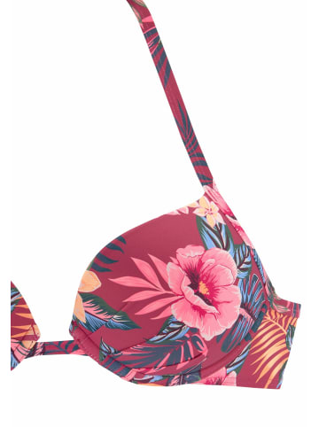 S. Oliver Push-Up-Bikini-Top in rostrot-bedruckt