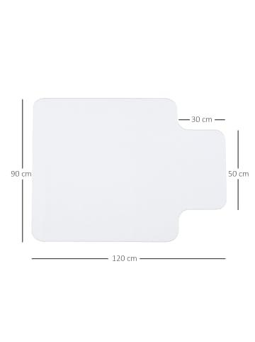 HOMCOM Bodenschutzmatte in Transparent 90L x 120B x 1,5H cm