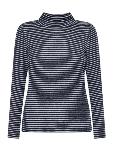 Betty Barclay Rollkragenshirt langarm in Dunkelblau/Weiß