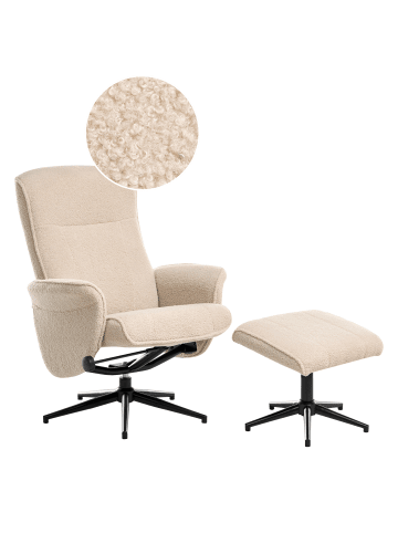 Beliani 2-tlg Fernsehsessel JAPET in Beige/Schwarz