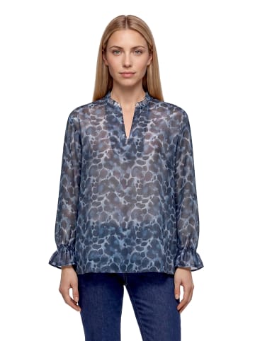 Betty Barclay Chiffonbluse mit Animalprint in Blau/Braun
