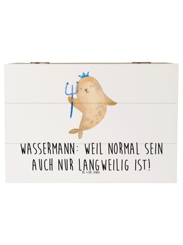 Mr. & Mrs. Panda Box Wassermann Unikat mit Spruch in Weiß