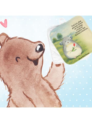 Mr. & Mrs. Panda Topfuntersetzer Chinchilla Blume Design mit Spruch in Weiß