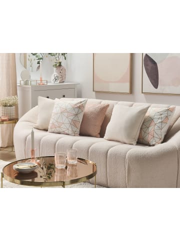 Beliani 2er-Set Dekokissen CLARKIA in Weiß/Gold/Rosa