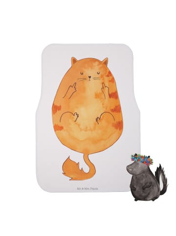 Mr. & Mrs. Panda Automatte Katze Mittelfinger ohne Spruch in Weiß