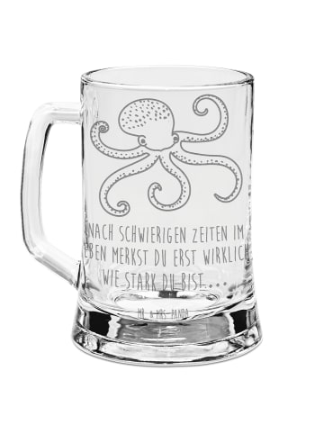 Mr. & Mrs. Panda Gravur Bierkrug Tintenfisch mit Spruch in Transparent