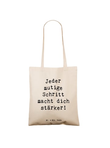 Mr. & Mrs. Panda Schultasche Spruch Angst überwinden mit Spruch in Creme