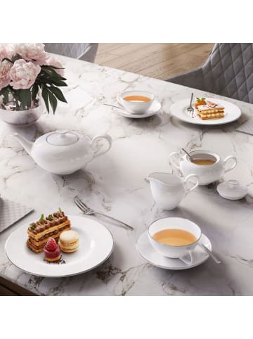 Villeroy & Boch 6er Set, 13er Set Teeservice Anmut Platinum No.1 in weiß