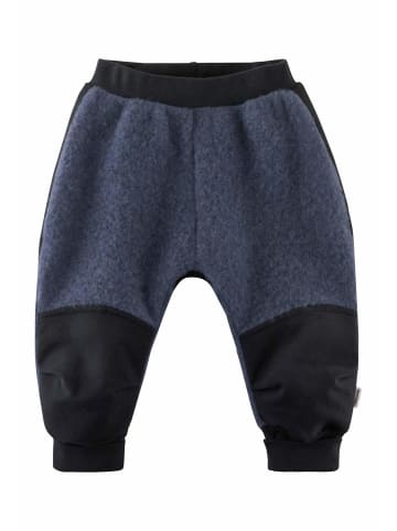 Hessnatur Hessnatur Wollfleece Hose mit Softshell aus Bio-Merinowolle in graphitblau