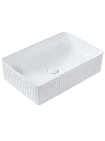 Beliani Waschbecken GELDO in Weiß - (W) 50 x (H) 13 x (L) 34 cm