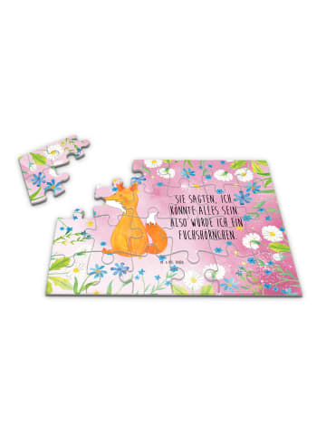 Mr. & Mrs. Panda Puzzle Einhorn Fuchs mit Spruch in Rot Pastell