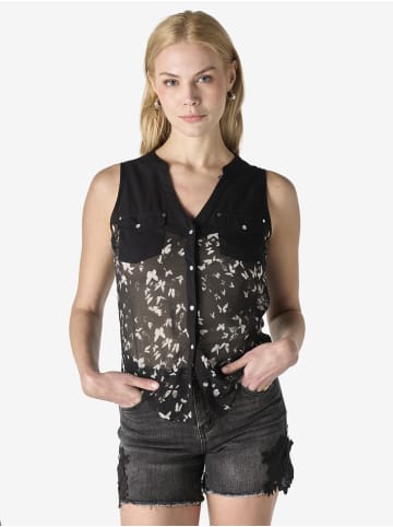 KOROSHI Ärmellose, bedruckte Damenbluse in Schwarz