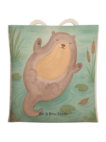 Mr. & Mrs. Panda Schultertasche Otter Umarmen Design ohne Spruch in Weiß