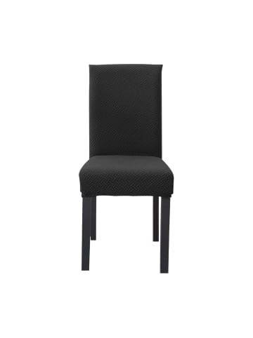 Intirilife Elastische Stuhlhusse Stuhlüberzug in 2x Gemustert Schwarz