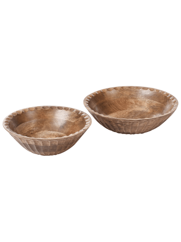 Beliani 2er-Set Dekoschale SOHAG in Braun