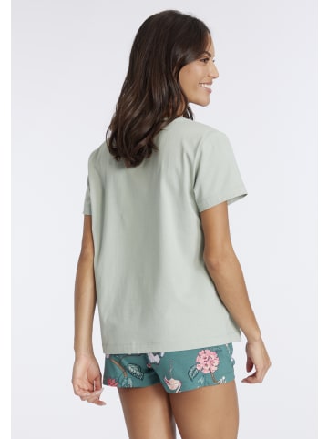 LASCANA Shorty in grün-geblühmt