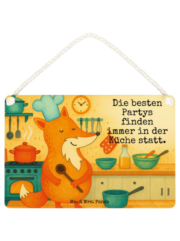 Mr. & Mrs. Panda Schild Fuchs Koch Design mit Spruch in Weiß