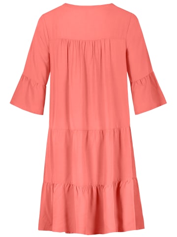 Sublevel Kleid mit V-Ausschnitt und Rüschenärmeln, knielang in Rot