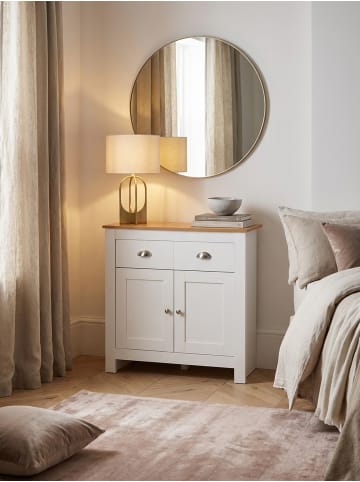 KADIMA DESIGN Modernes Sideboard, 2 Schubladen, Eiche/Weiß, Melaminharzbeschichtung