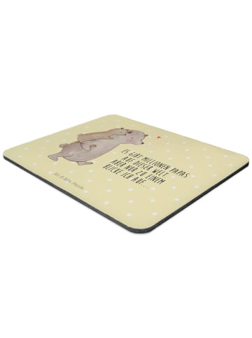 Mr. & Mrs. Panda Mauspad Papa Bär mit Spruch in Gelb Pastell