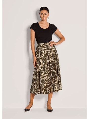 MADELEINE Eleganter Midi-Rock im Animal-Design in caramel / schwarz