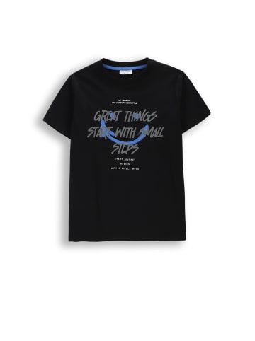 Coccodrillo Baumwoll-T-Shirt mit kurzen Ärmeln in schwarz