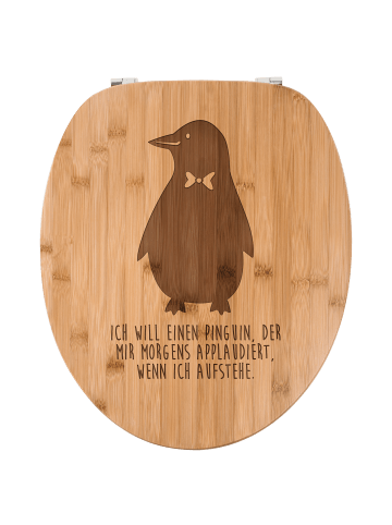 Mr. & Mrs. Panda Toilettensitz Pinguin mit Spruch in Transparent