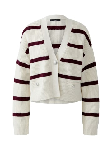 Oui Strickjacke in white red