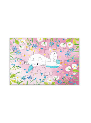 Mr. & Mrs. Panda Puzzle Einhorn Sternenhimmel ohne Spruch in Rot Pastell