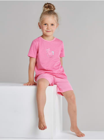 Schiesser Kurzer Schlafanzug Basic Kids in Rosa