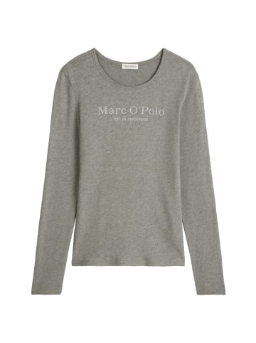 Marc O'Polo Logo-Longsleeve regular in Warm Granite Melange