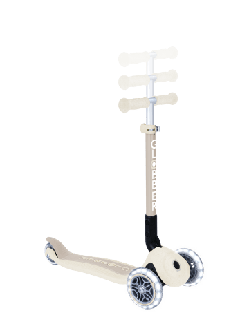GLOBBER Scooter JUNIOR FOLDABLE LIGHTS ECO Roller in kokos weiß, mit Leuchtrollen