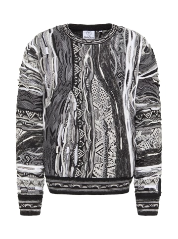 Carlo Colucci Rundhalspullover Di Palo in Anthrazit / Mehrfarbig