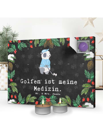 Mr. & Mrs. Panda Adventskalender Panda Golfen mit Spruch in Kreidetafel